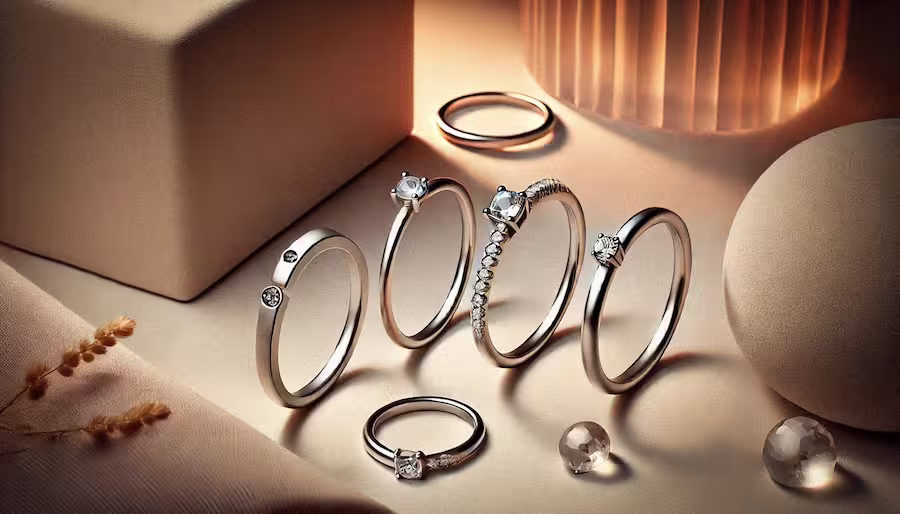 Minimalist engagement rings